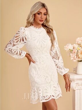 JJ’s House Kyna White Lace Mini Dress NWT Small Bridal Shower Engagement